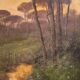 Peinture de paysage italien signée Marko du 19ème siècle.