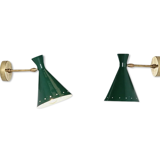 Pair of wall sconces duck green casserole