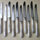 Set of 10 table knives in silver metal Louis XV style