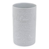 White relief Op Art porcelain vase by Bjorn Wiinblad, Rosenthal Studio Line, 1960s.