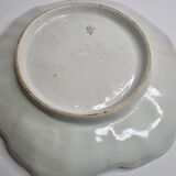 Old dish in polychrome earthenware from Desvres decorated from Rouen, signed, 34 cm