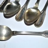 Set of 6 silver-plated coffee spoons Goldsmith Boulenger tulip frieze decoration 14cm