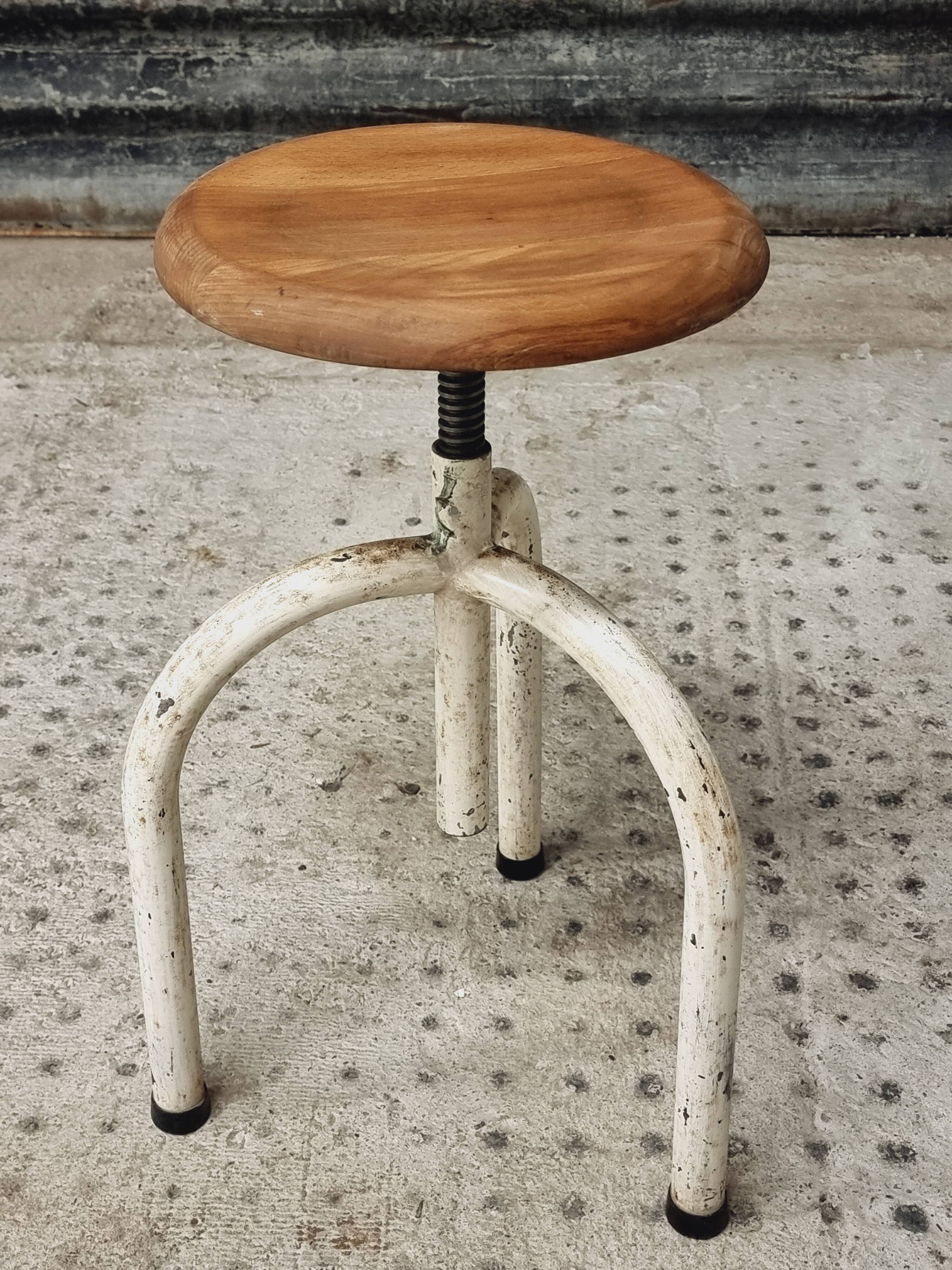 Vintage swivel stool laboratory stool studio stool