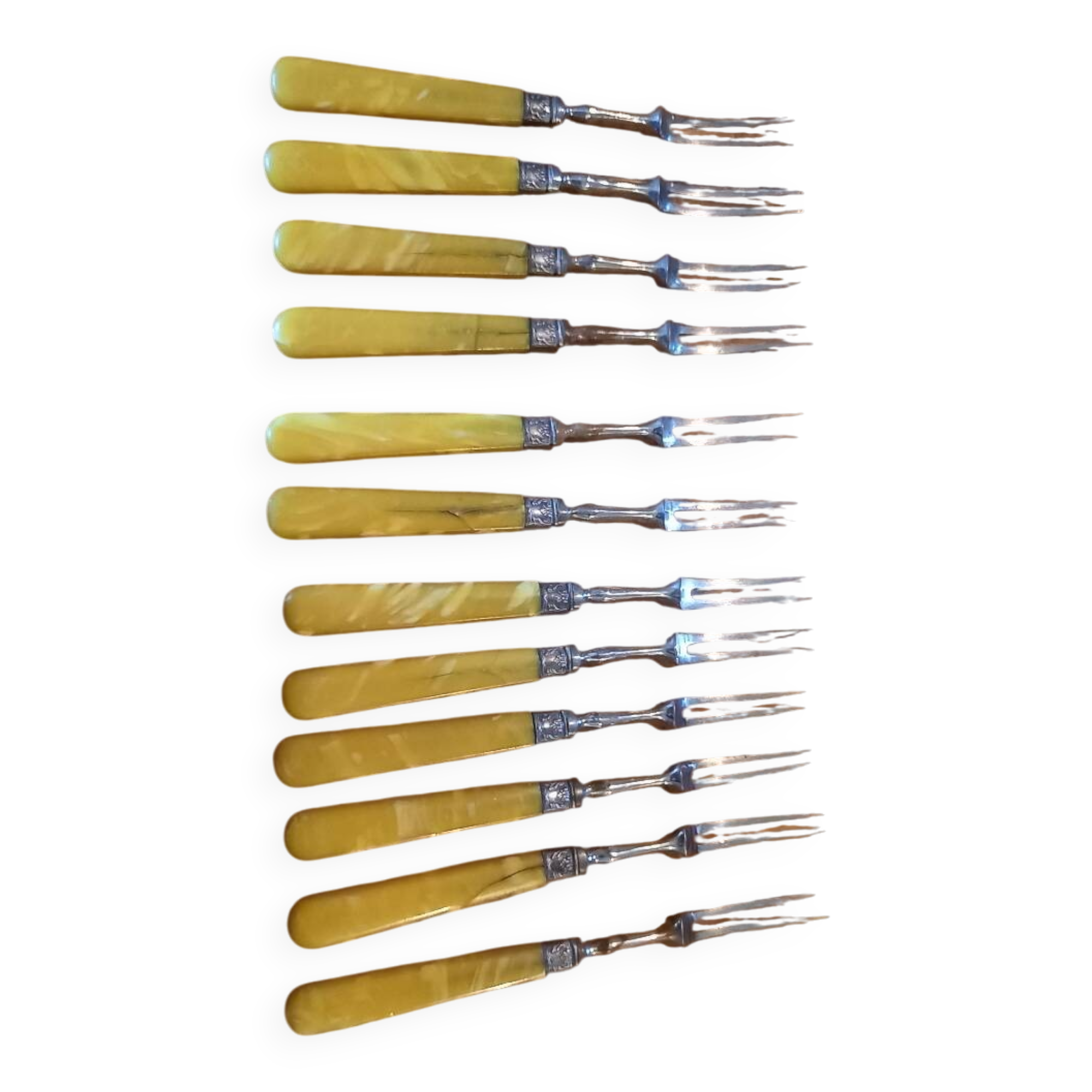 Set of 12 snail or seafood forks