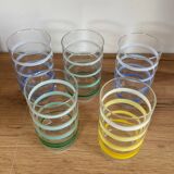 5 vintage orangeade glasses