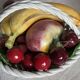 Vintage 1960s Trompe-l'Œil Fruit Basket in Woven Ceramic with Slipware