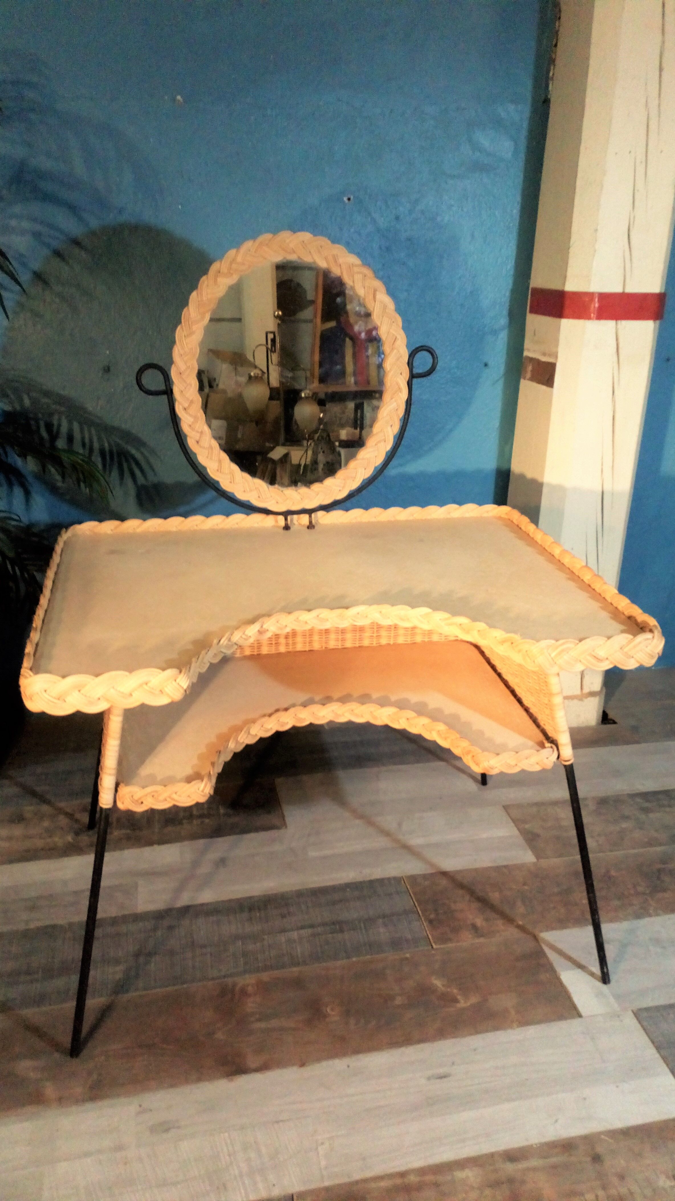 1950s rattan dressing table