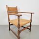 Vintage Dutch Bobbin Armchair in Oak and Rush, 1930s