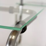 Large Bauhaus Functionalist Plant Stand in Chromed Steel and Glass, Former