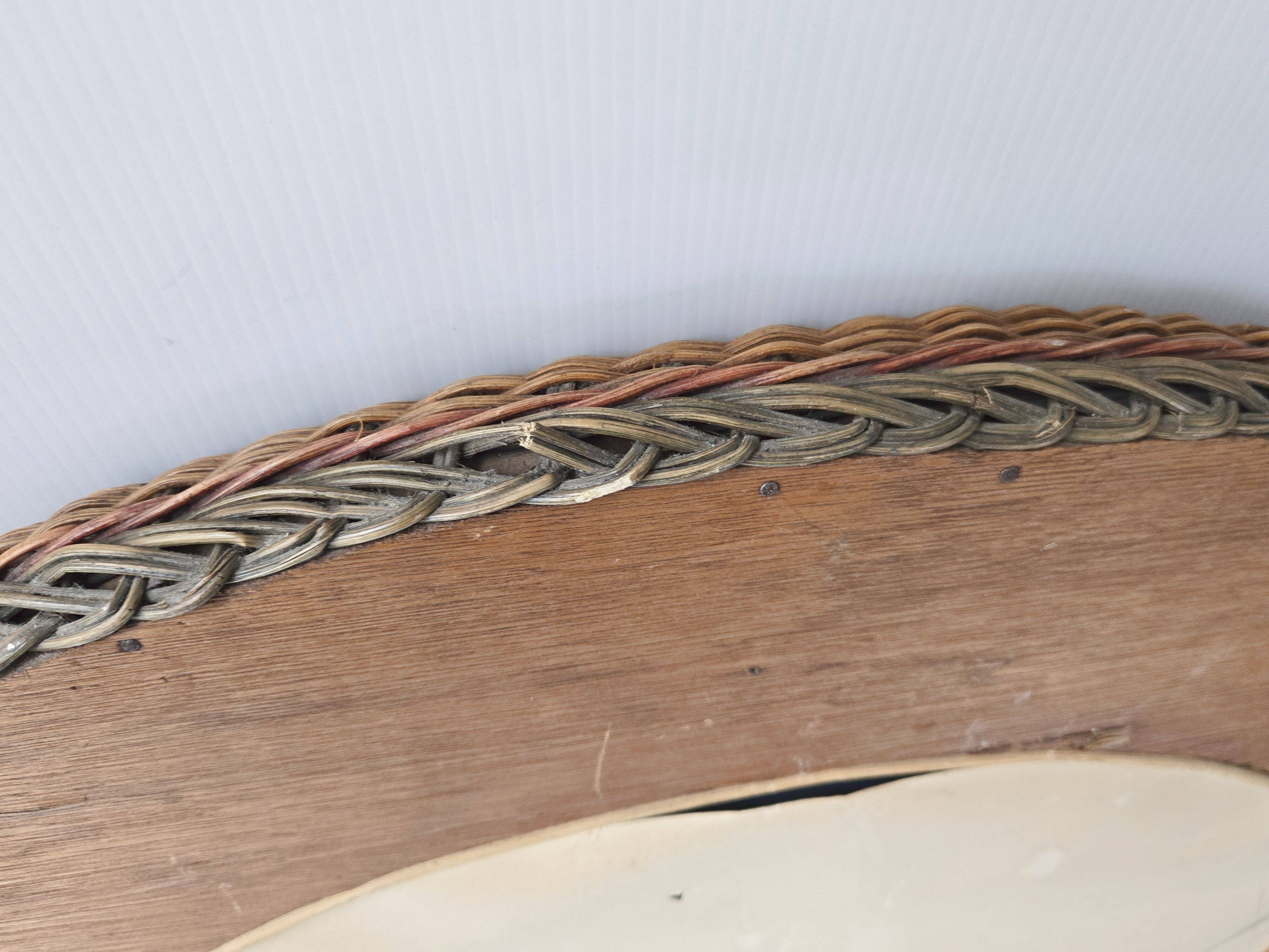 Vintage rattan mirror 1960