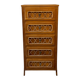 Vintage oak and rattan chest of drawers