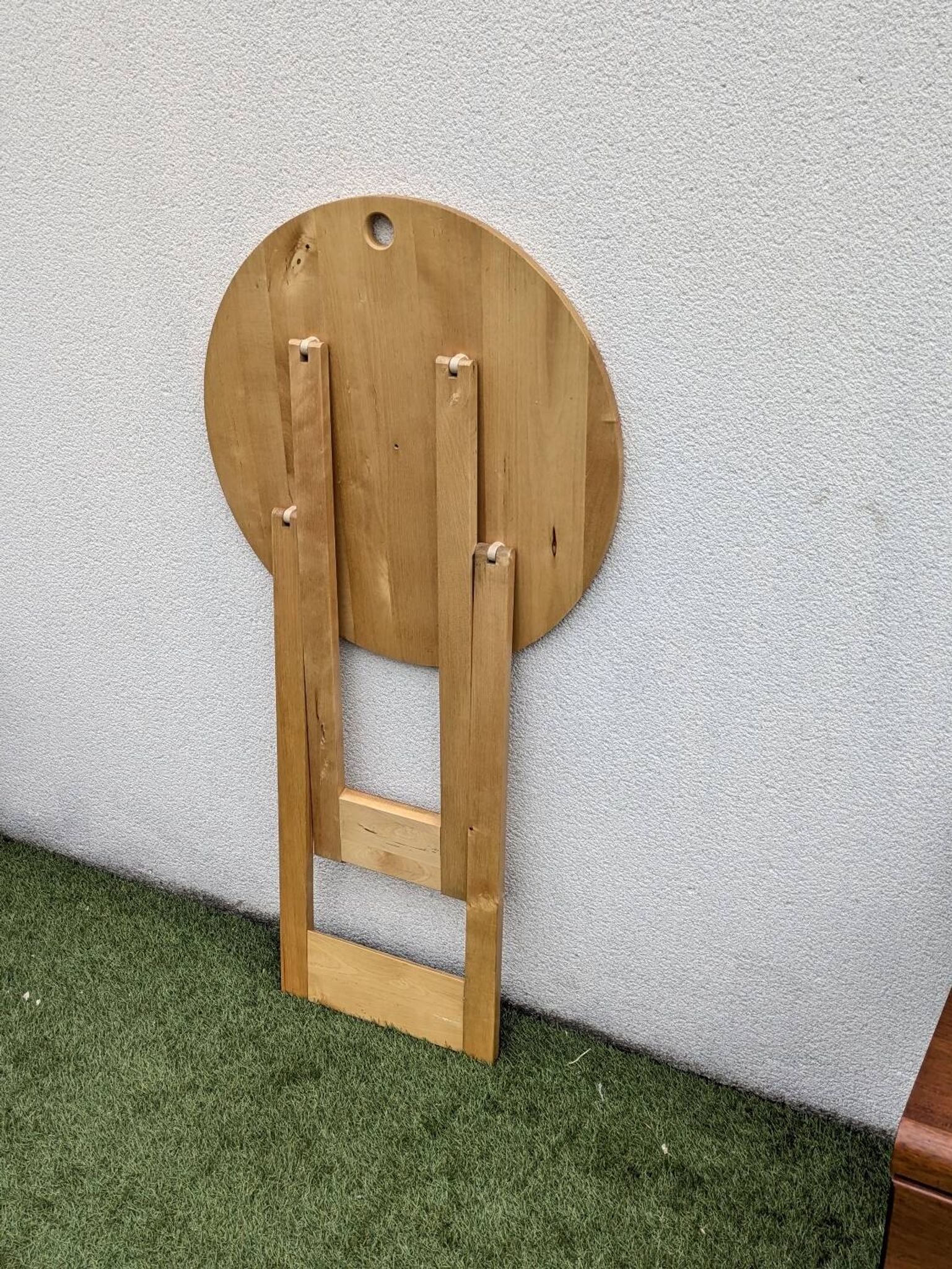 Table pliante design “Suzy” Adrian Reed bois blond vintage 80