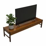 Vintage low sideboard with drawers 70's walnut veneer design