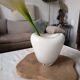 White and transparent heart-shaped Murano vase, Maria Christina Hamel.