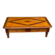 Table basse coloniale en bois massif avec 2 tiroirs