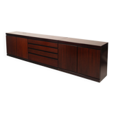 Angelo Mangiarotti Mid Century Italian African Rosewood S11 Modular Sideboard