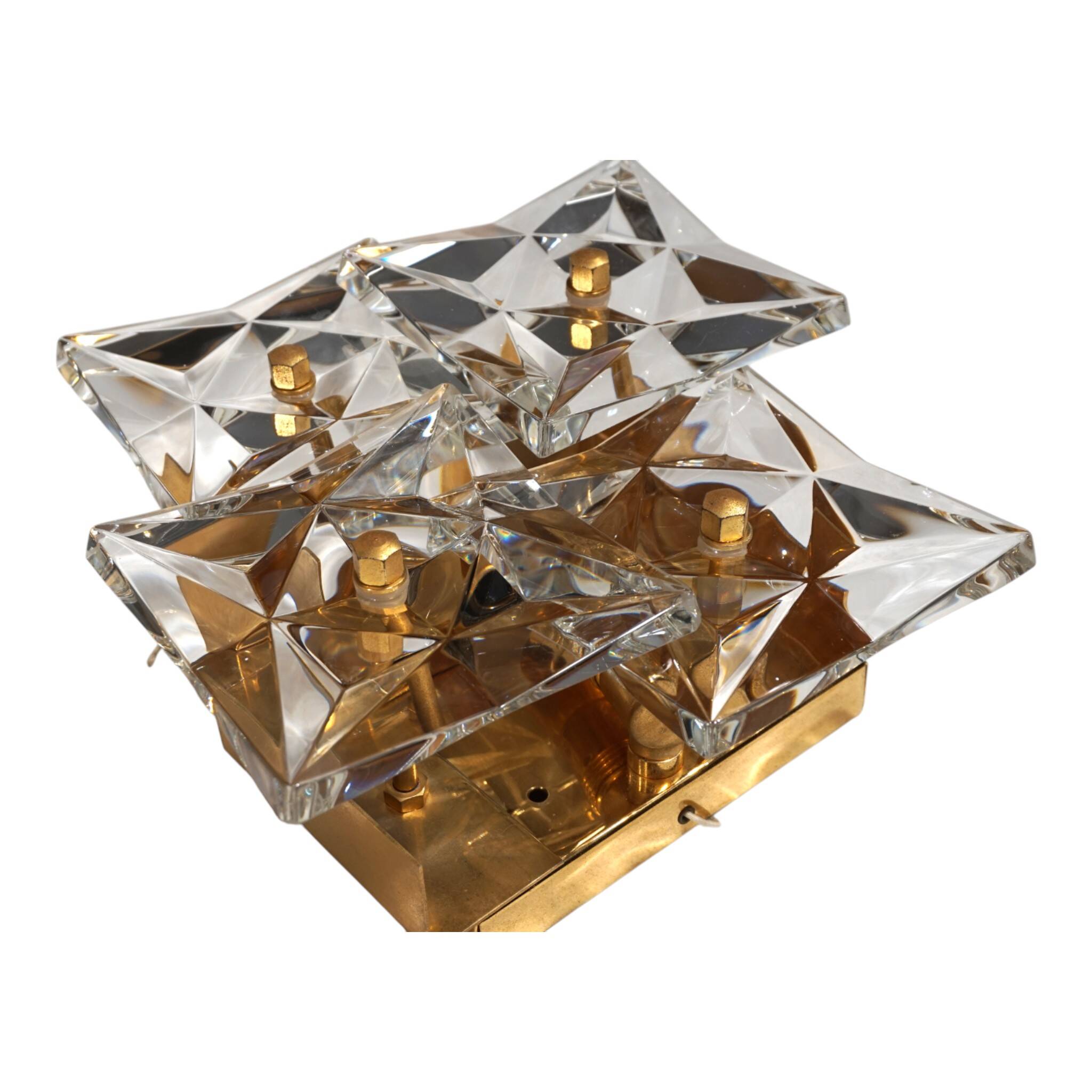 Set of 2 Kinkeldey Hollywood Regency crystal wall lamps, 1970