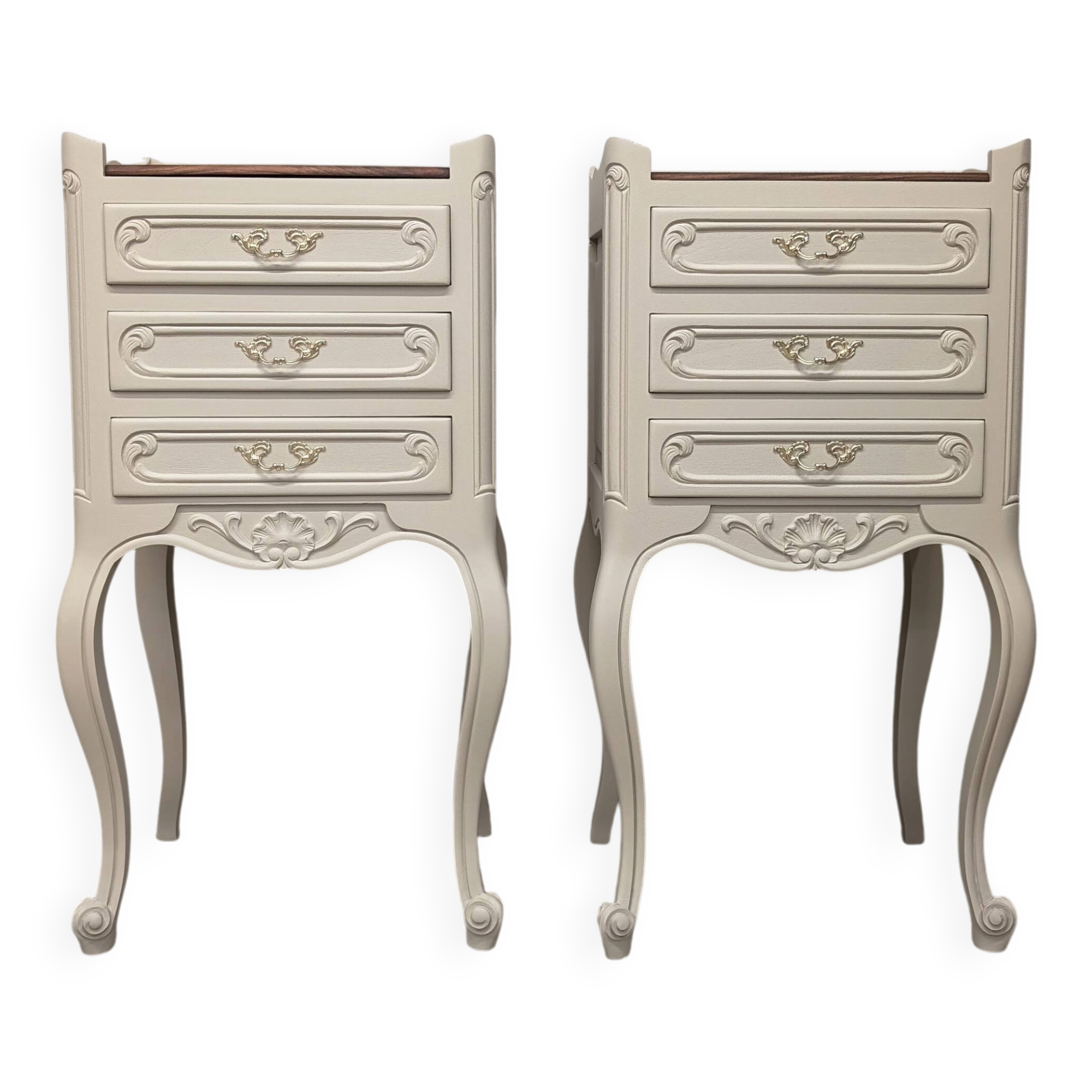 2 tables de chevet vintage en noyer