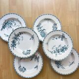 6 old iron earth soup plates from Sarreguemines