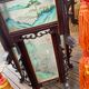 Lanterne chinoise vers 1900 en bois et verres peints