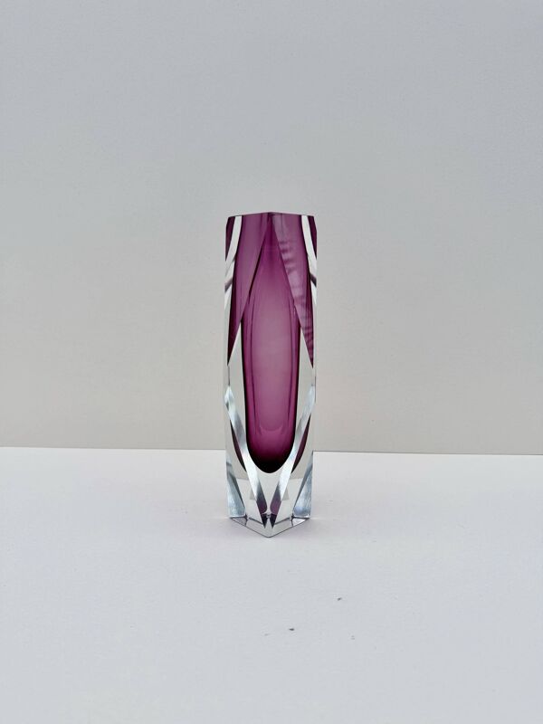 Vase Sommerso en verre de Murano soufflé, Italie 1970