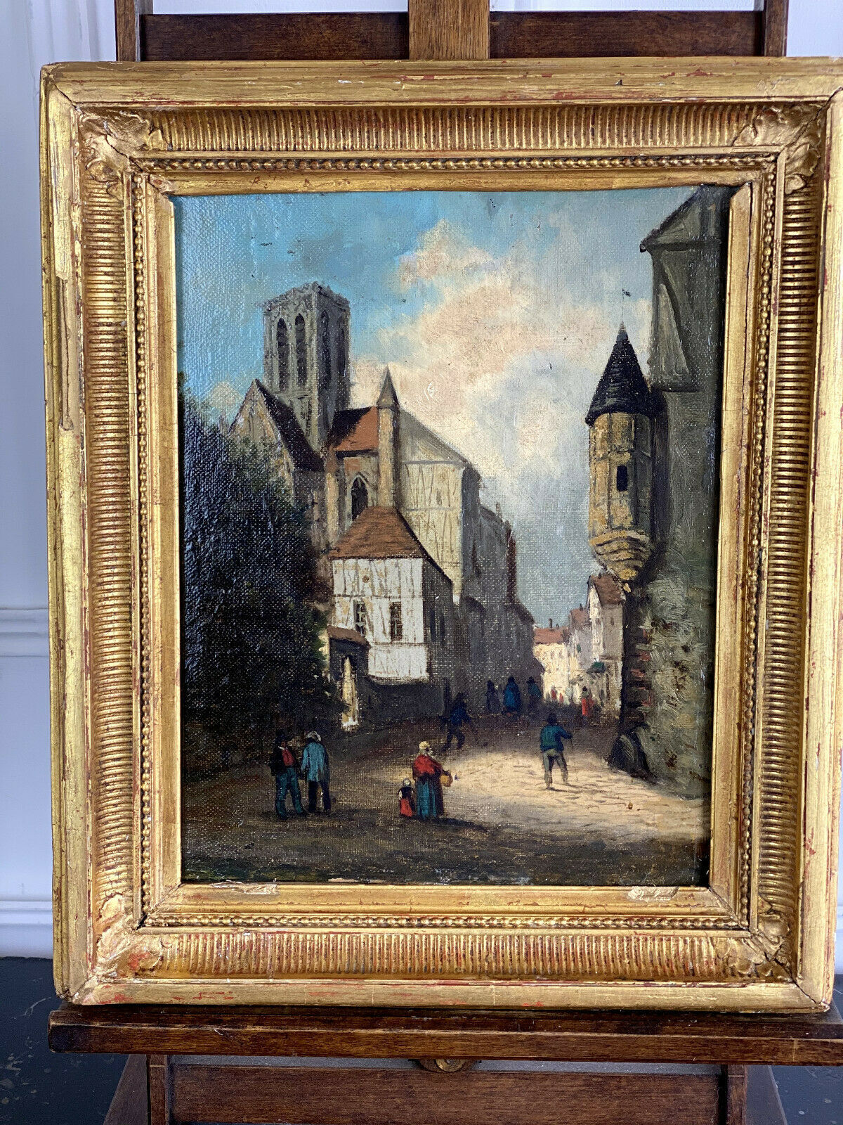 Oil on panel table from the early 19th century