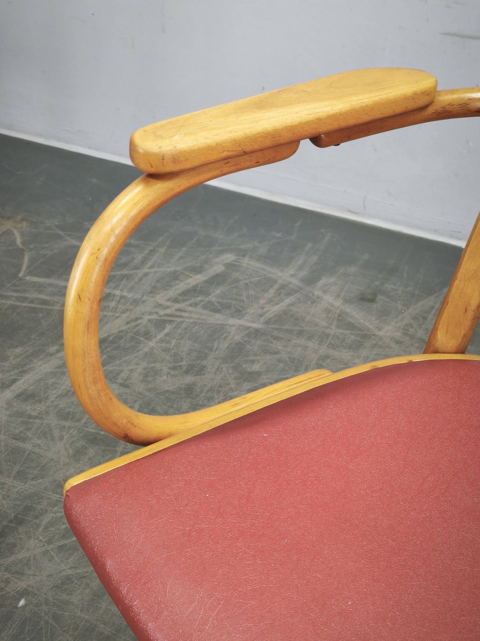 Ligna Adjustable Swivel Office Chair, Czechoslovakia, 1950s