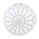Grey white leather pouf - handmade Morocco D 53cm x H 32cm