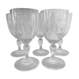 Set of 5 old screen-printed glasses