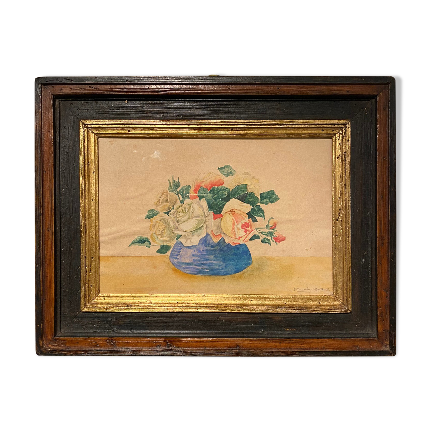 Old painting, still life with roses, XX century