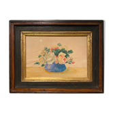 Old painting, still life with roses, XX century