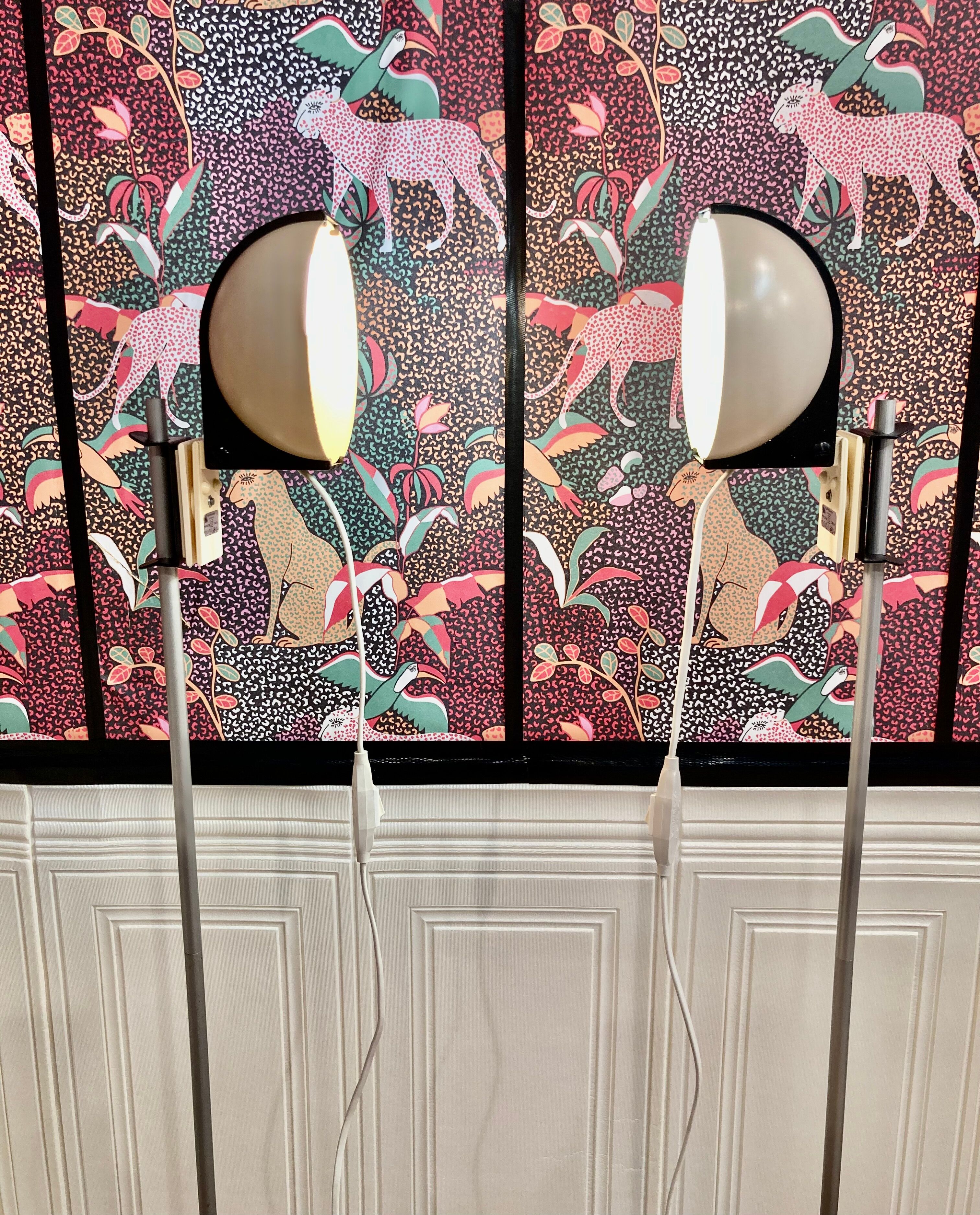 A pair of modular design floor lamps from the 1960s.