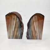 Paire de serre-livres en agate. Espagne, années 1970