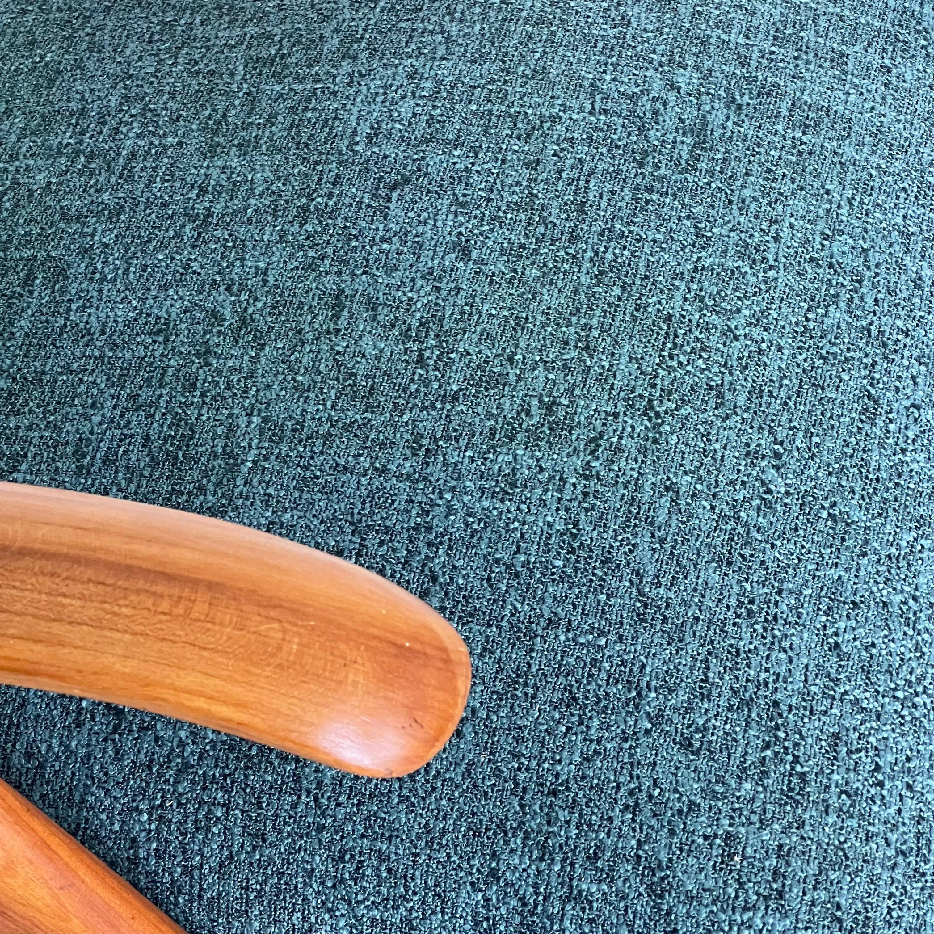 Elegant Mid-Century Modern Reclining Armchairs in Wood, Green, Timeless