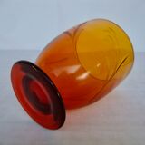 Blown and chiseled crystal vase