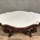Violin-shaped pedestal table in mahogany and white marble, Napoleon III period