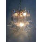 Clear “selle” murano glass chandelier d50