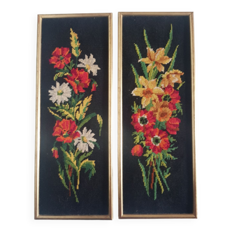 2 flower canvases