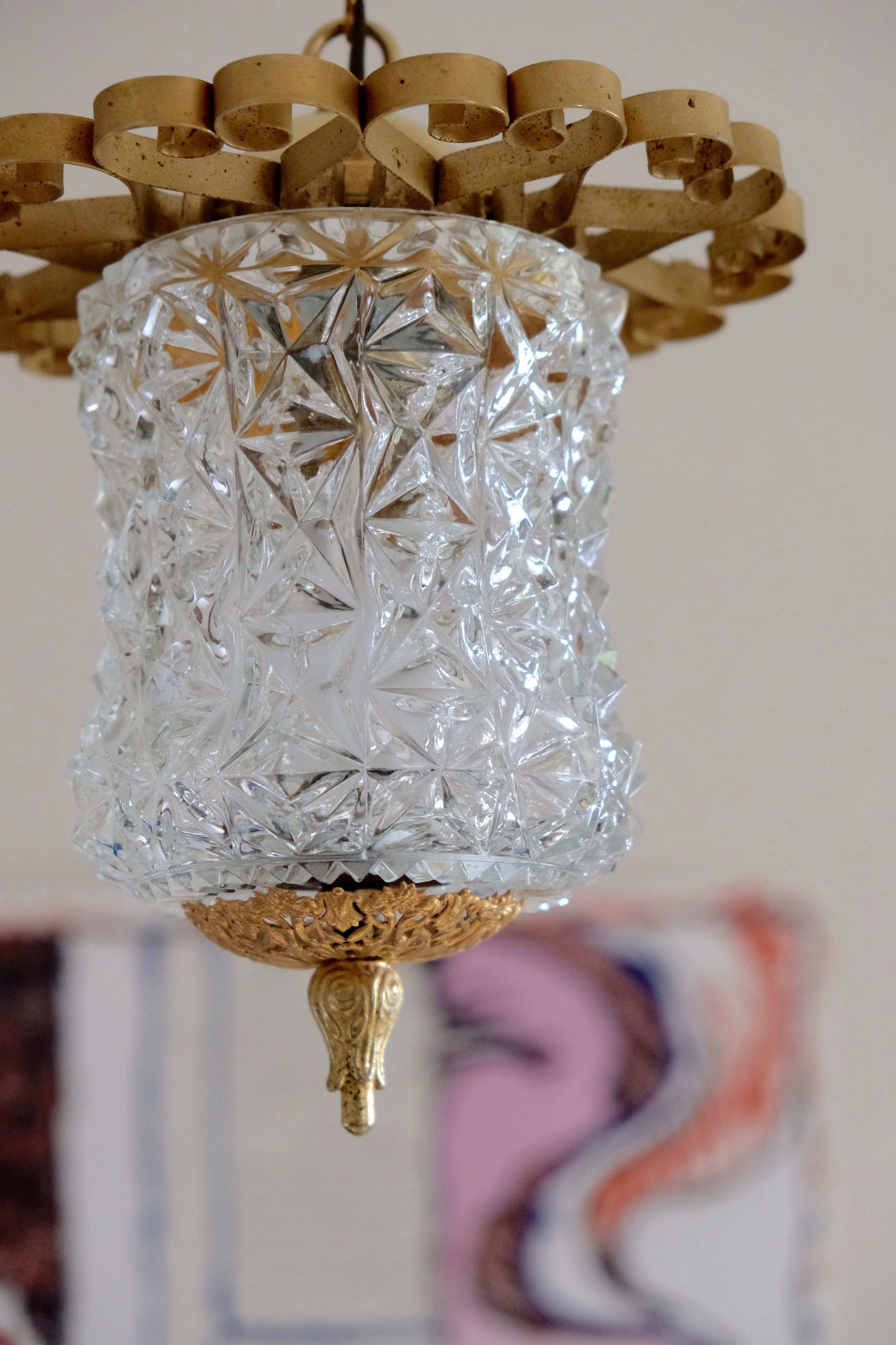 Glass and brass hanging 1950s