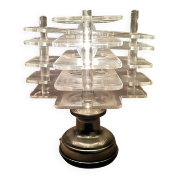 Lampe de table en acrylique clair Dutch Century Modern, années 1960