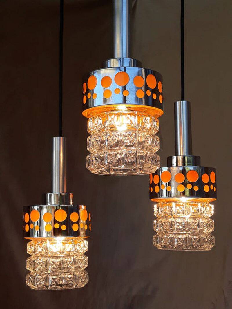 Waterfall pendant lamp by Raak Amsterdam, 1970s
