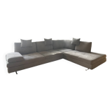 Nicoletti corner sofa in gray Alcantara