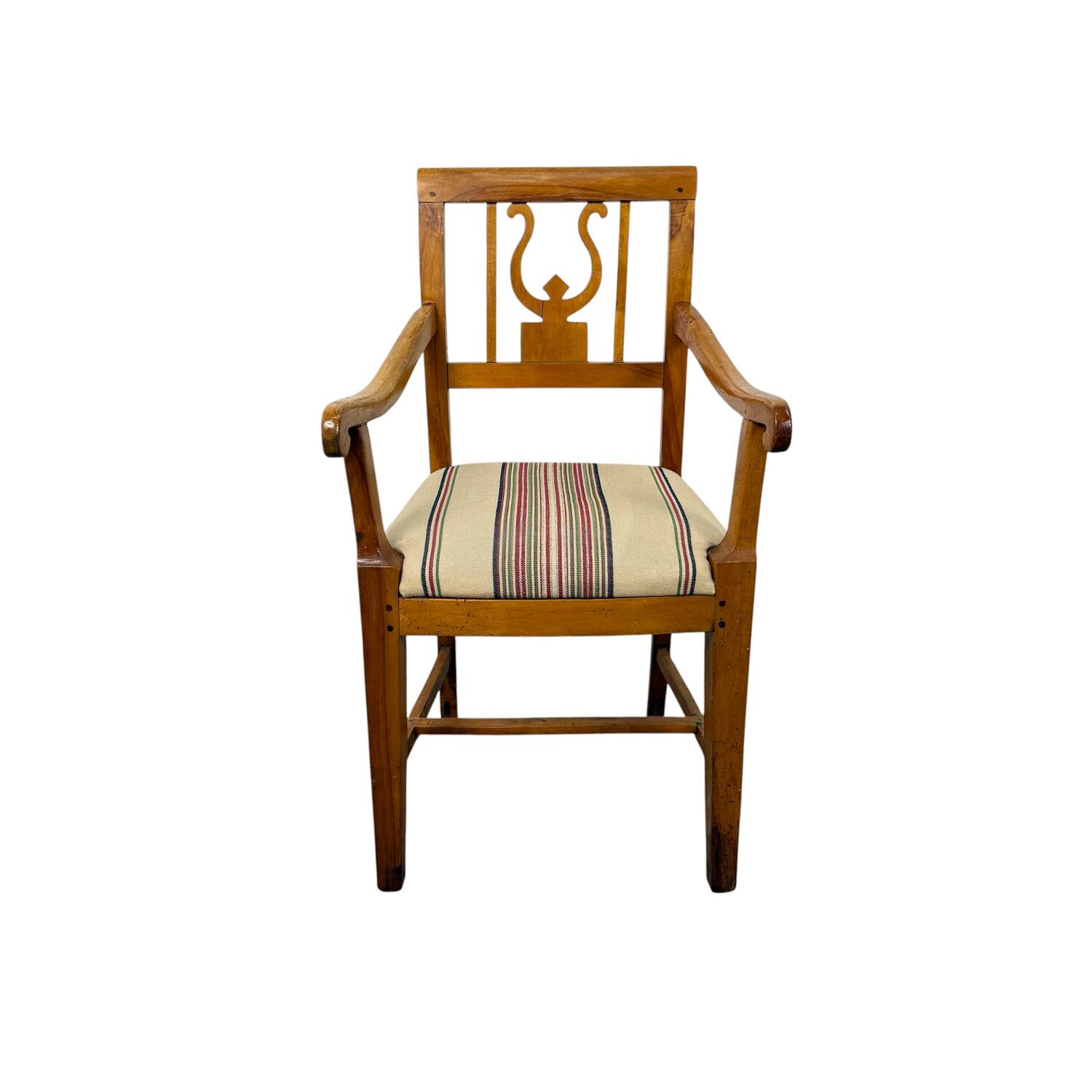 Dutch Empire Lyre Back Armchair in Cherrywood
