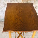 Large vintage side table in bamboo and rattan, circa 1930's