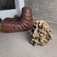Large organic glazed stoneware sculpture with coral shapes, signed, 2002
