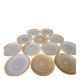 Set of 12 flat plates in stoneware Niderviller model Fauve from the 1960s.