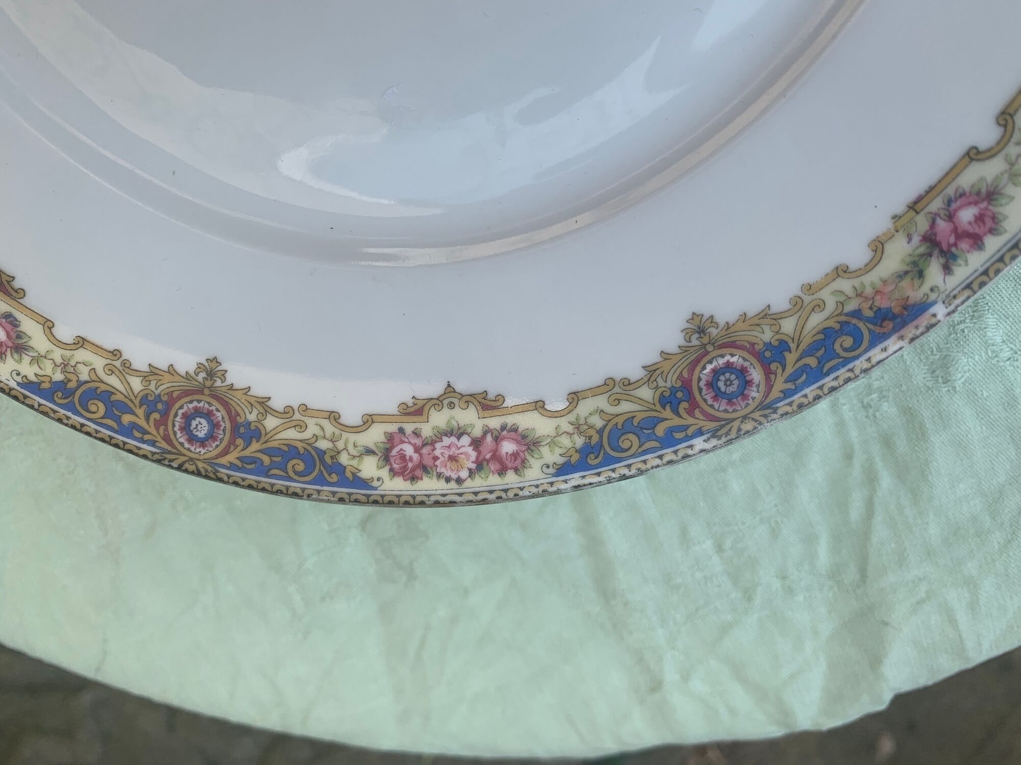 Compotier, porcelain fruit cup signed F. Legrand & cie limoges France