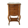 Regency style bedside table in walnut and marble