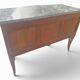 Commode en bois de plaquage, marbre et bronze - Style Louis XV.