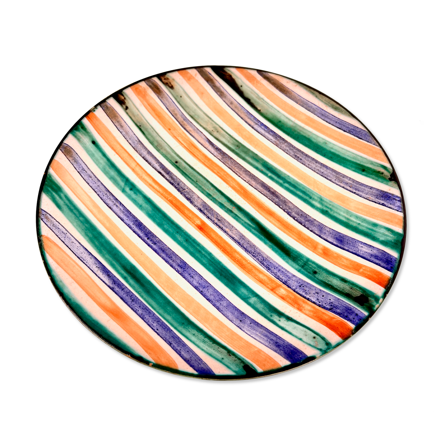 Flat ceramic plate by <Robert Picault